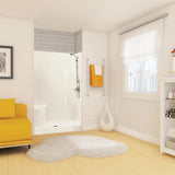 Carlton I 48 x 35 AcrylX Alcove Center Drain One-Piece Shower in White