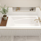 Optik 6032 Acrylic Alcove End Drain Bathtub in White