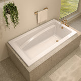Optik 6636 Acrylic Alcove End Drain Bathtub in White