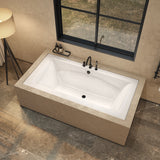 Optik 7236 Acrylic Undermount Center Drain Bathtub in White