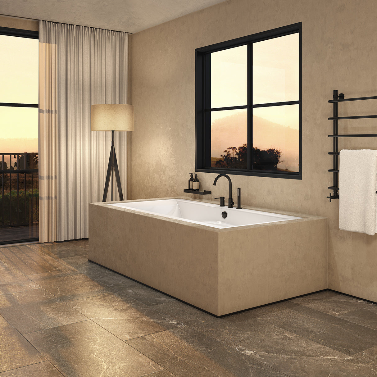 Optik 7236 Acrylic Undermount Center Drain Bathtub in White