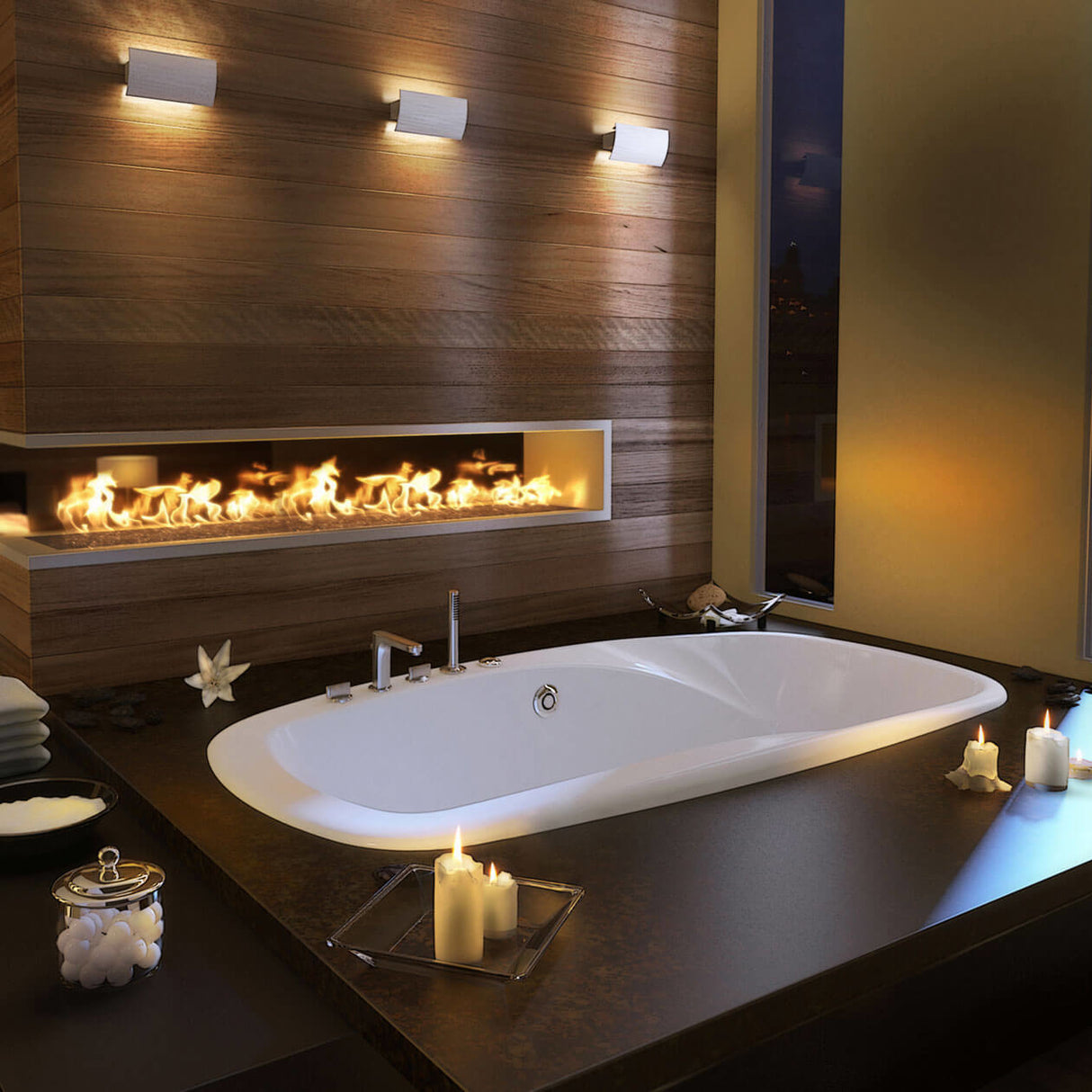 Eterne 7242 Acrylic Drop-in Center Drain Bathtub in White