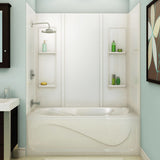 Elan 59 61 x 32 Acrylic Glue up Five-Piece Tub Wall Surround in White