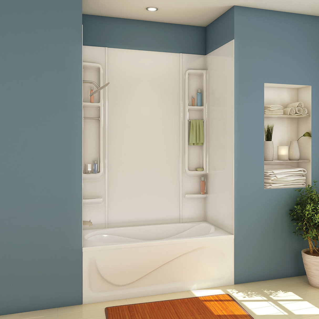 Finesse 80 61 x 34 Acrylic Glue up Five-Piece Tub Wall Surround in White