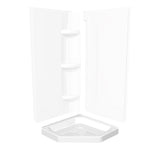 Neo-Angle Base 40 3 in. 40 x 40 Acrylic Corner Left or Right Shower Base with Corner Drain in White