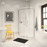 Neo-Angle Base 40 3 in. 40 x 40 Acrylic Corner Left or Right Shower Base with Corner Drain in White