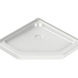 Neo-Angle Base 42 3 in. 42 x 42 Acrylic Corner Left or Right Shower Base with Corner Drain in White