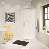 Neo-round Base 36 3 in. 36 x 36 Acrylic Corner Left or Right Shower Base with Corner Drain in White