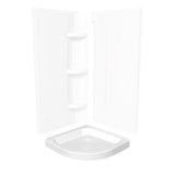 Neo-Round Base 40 3 in. 40 x 40 Acrylic Corner Left or Right Shower Base with Corner Drain in White