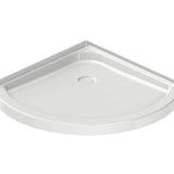 Round Base 36 3 in. 36 x 36 Acrylic Corner Left or Right Shower Base with Corner Drain in White