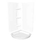 Round Base 36 3 in. 36 x 36 Acrylic Corner Left or Right Shower Base with Corner Drain in White