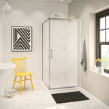 Square Base 32 3 in. 32 x 32 Acrylic Corner Left or Right Shower Base with Corner Drain in White