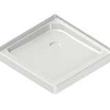 Square Base 32 3 in. 32 x 32 Acrylic Corner Left or Right Shower Base with Corner Drain in White