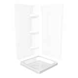 Square Base 36 3 in. 36 x 36 Acrylic Corner Left or Right Shower Base with Corner Drain in White