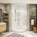 Equinox I 37 x 37 Acrylic Corner Center Drain One-Piece Shower in White