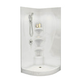 Equinox I 37 x 37 Acrylic Corner Center Drain One-Piece Shower in White