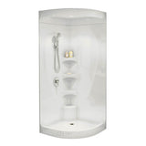 Equinox I 37 x 37 Acrylic Corner Center Drain One-Piece Shower in White