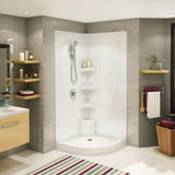 Equinox I 37 x 37 Acrylic Corner Center Drain One-Piece Shower in White