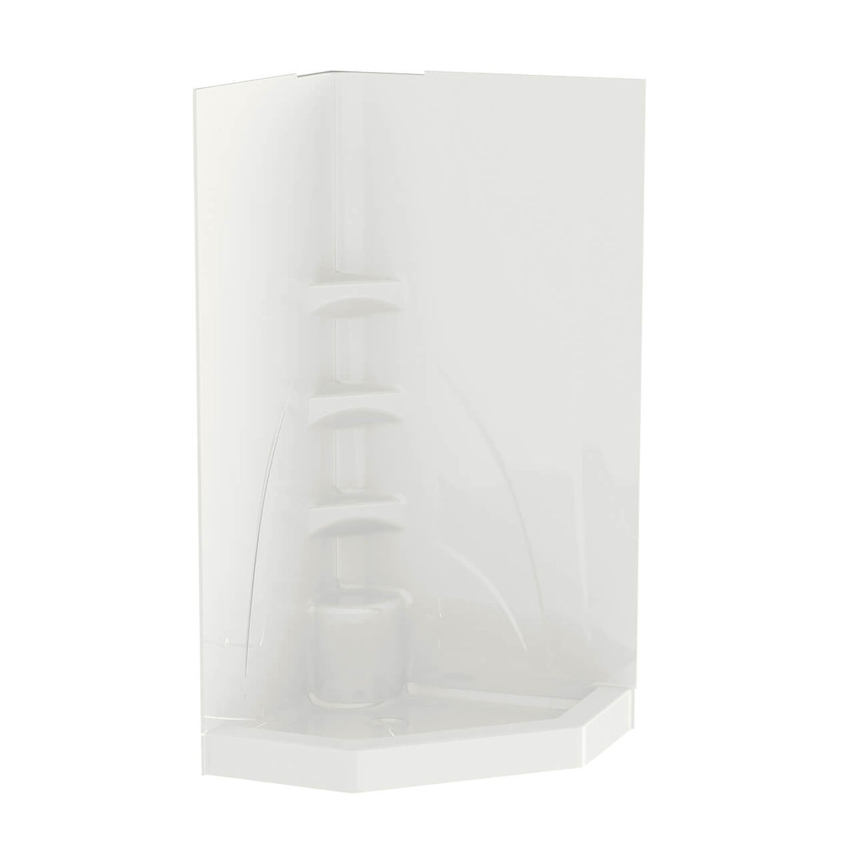 Brio II 40 x 40 Acrylic Corner Center Drain One-Piece Shower in White