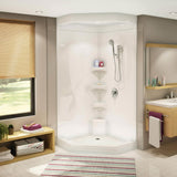 Equinox II 40 x 40 Acrylic Corner Center Drain One-Piece Shower in White