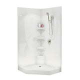 Equinox II 40 x 40 Acrylic Corner Center Drain One-Piece Shower in White