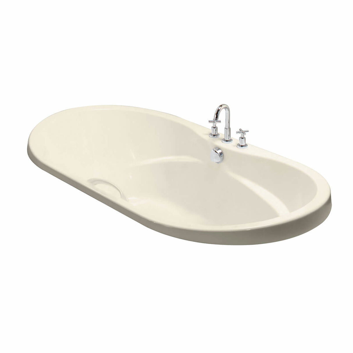 Living 7242 Acrylic Drop-in Center Drain Bathtub in White