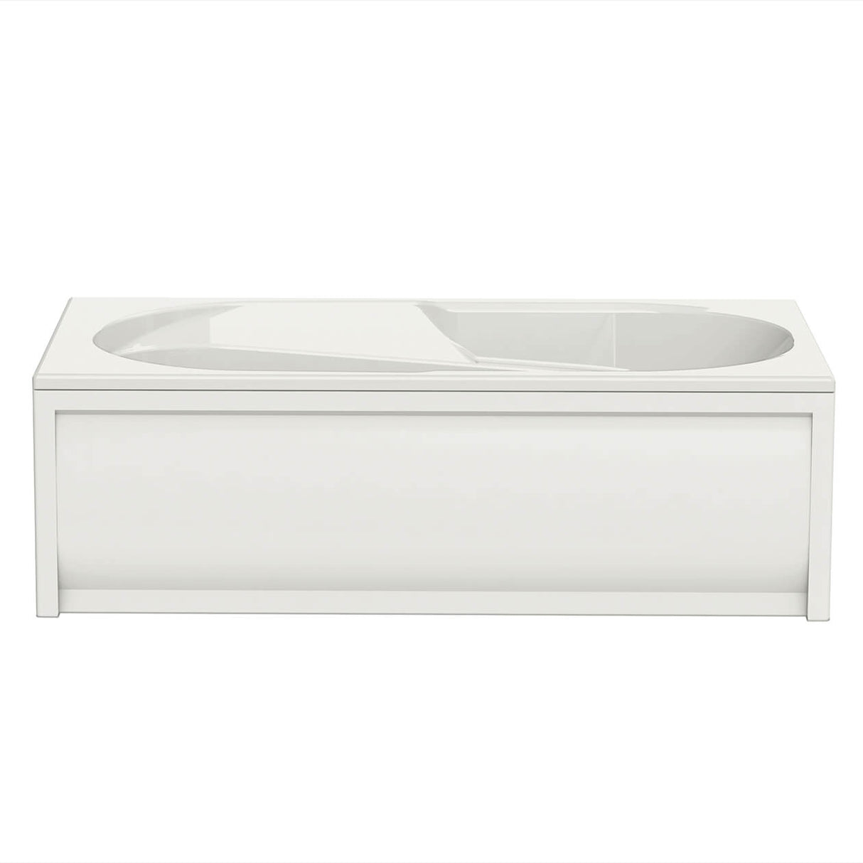 Baccarat 72 x 36 Acrylic Alcove End Drain Bathtub in White