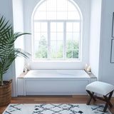 Baccarat 72 x 36 Acrylic Alcove End Drain Bathtub in White