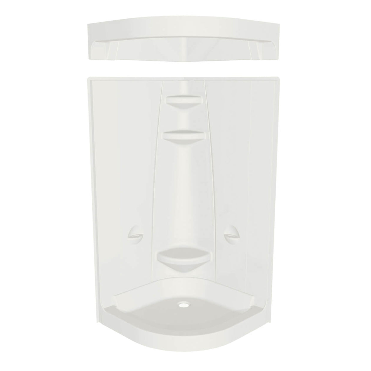 Freestyle 37 Neo-Round 37 x 37 Acrylic Corner Center Drain One-Piece Shower in White