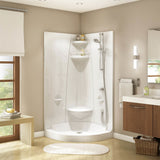 Freestyle 40 Neo-Round 40 x 40 Acrylic Corner Center Drain Two-Piece Shower in White