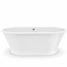 Brioso 6636 AcrylX Freestanding Center Drain Bathtub in White with White Skirt