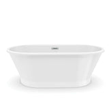 Brioso 6636 AcrylX Freestanding Center Drain Bathtub in White with White Skirt