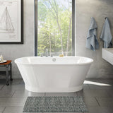 Brioso 6636 AcrylX Freestanding Center Drain Bathtub in White with White Skirt