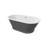 Brioso 6636 AcrylX Freestanding Center Drain Bathtub in White with White Skirt
