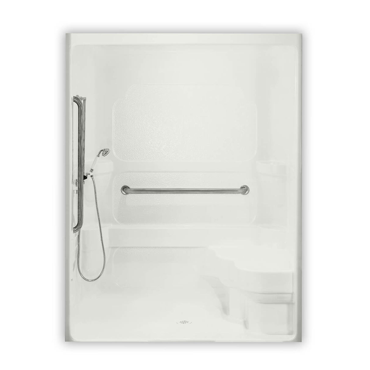 60NHS 84 x 37 Acrylic Alcove Center Drain One-Piece Shower in White