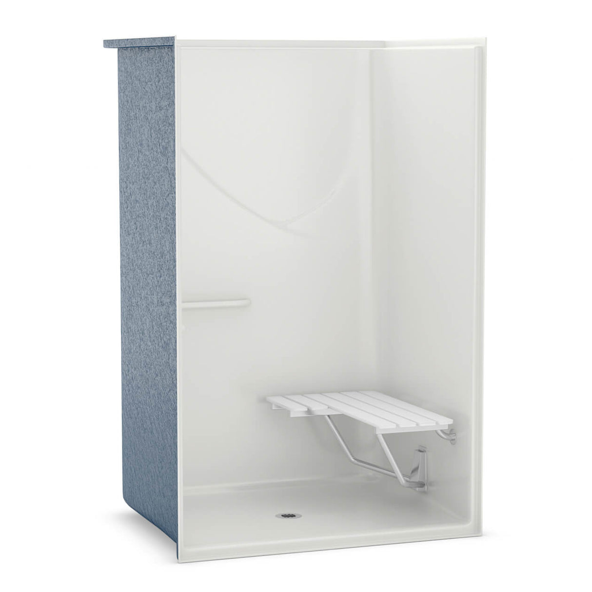 Outlook BFS-48F AcrylX Alcove Center Drain One-Piece Shower in White