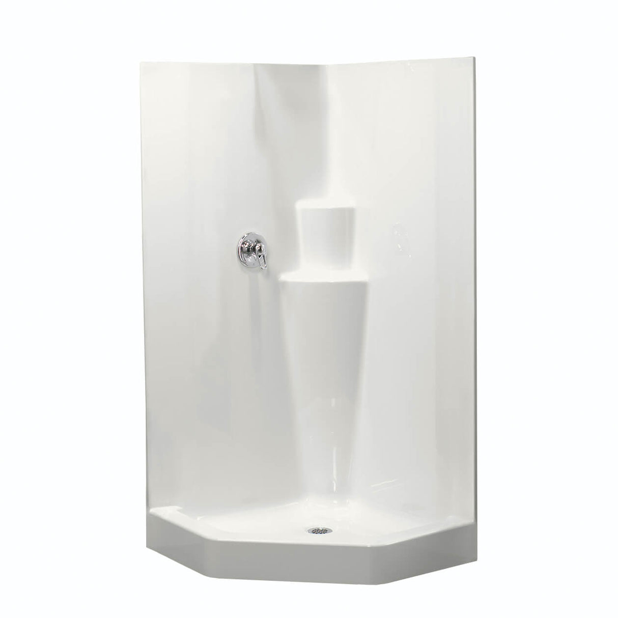 Imperial II 39 x 39 AcrylX Corner Center Drain One-Piece Shower in White