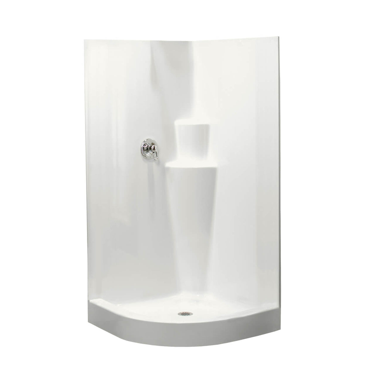 Galaxie II 37 x 37 AcrylX Corner Center Drain One-Piece Shower in White
