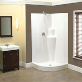 Galaxie II 37 x 37 AcrylX Corner Center Drain One-Piece Shower in White