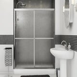 Polar 42-47 ½ in. x 68 in. Bypass Shower Door for Alcove Installation with Raindrop glass in Chrome