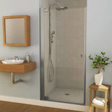 Madono 34 ½-36 ½ x 67 in. 6 mm Pivot Shower Door for Alcove Installation with Clear glass in Chrome