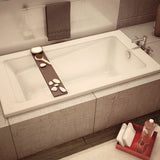 New Town 6032 Acrylic Drop-in End Drain Bathtub in White