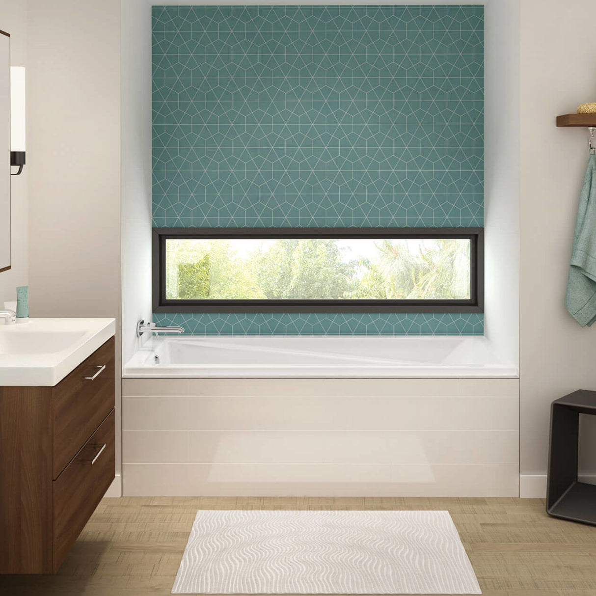 Exhibit 6032 IF Acrylic Alcove Left-Hand Drain Bathtub in White