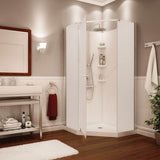 Begonia Pebble 36 x 36 Polystyrene Center Drain Shower Kit in White with Pebble glass in Chrome