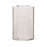 Begonia Pebble 36 x 36 Polystyrene Center Drain Shower Kit in White with Pebble glass in Chrome