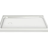 Rectangular Base 6036 3 in. Acrylic Corner Left or Right Shower Base with Left-Hand Drain in White
