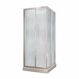 32 Mediterranean III 32 x 32 Polystyrene Center Drain Shower Kit in White with Mistelite glass in Chrome