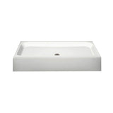 Finesse Base 60 x 32 AcrylX Alcove Shower Base with Center Drain in White