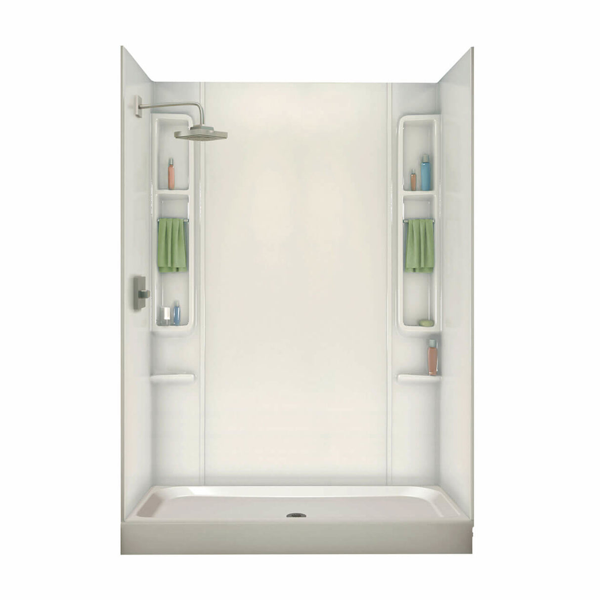 Finesse Base 42 x 32 AcrylX Alcove Shower Base with Center Drain in White