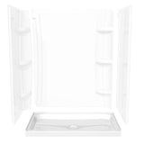 Rectangular Base 6036 3 in. Acrylic Alcove Shower Base with Center Drain in White